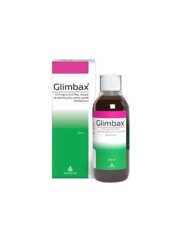 Glimbax 0.74 mg/ml roztwór do płukania jamy ustnej i gardła 200 ml