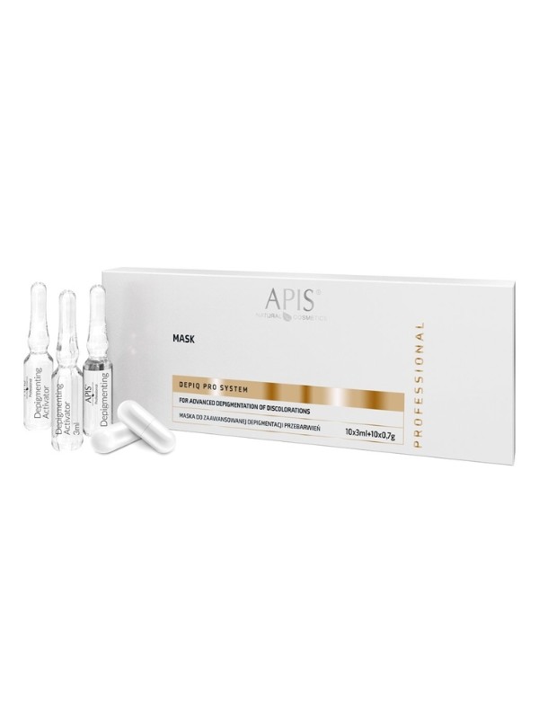 Apis Depiq Pro System depigmentująca Ampułki z Alfa-arbutyną 1% i kompleksem rozjaśniającym 2% 10x3ml + 10x0,7g