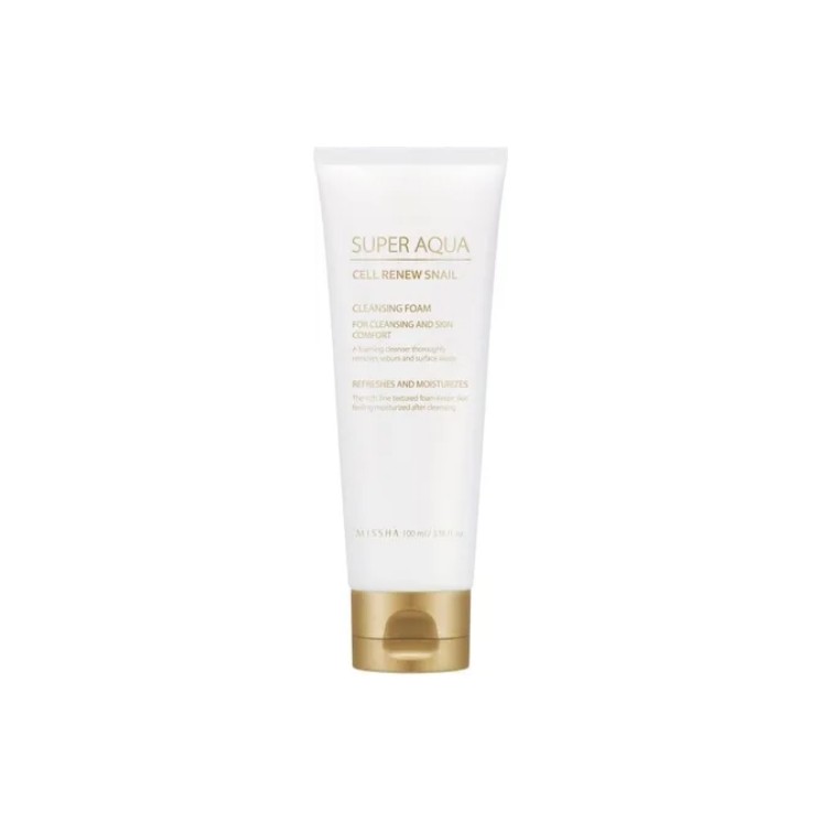 Пінка для очищення обличчя Missha Super Aqua Cell Renew Snail зі слизом равлика 100 мл