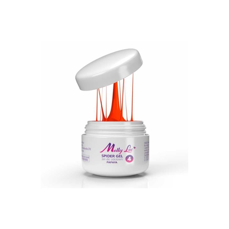 MollyLac Spider Gel Gel zur Dekoration /4/ Papaya 3 ml