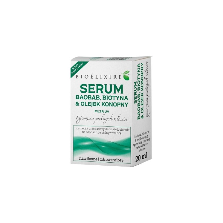 BioElixire Silikon-Haarserum Baobab + Biotin und Hanföl 20 ml