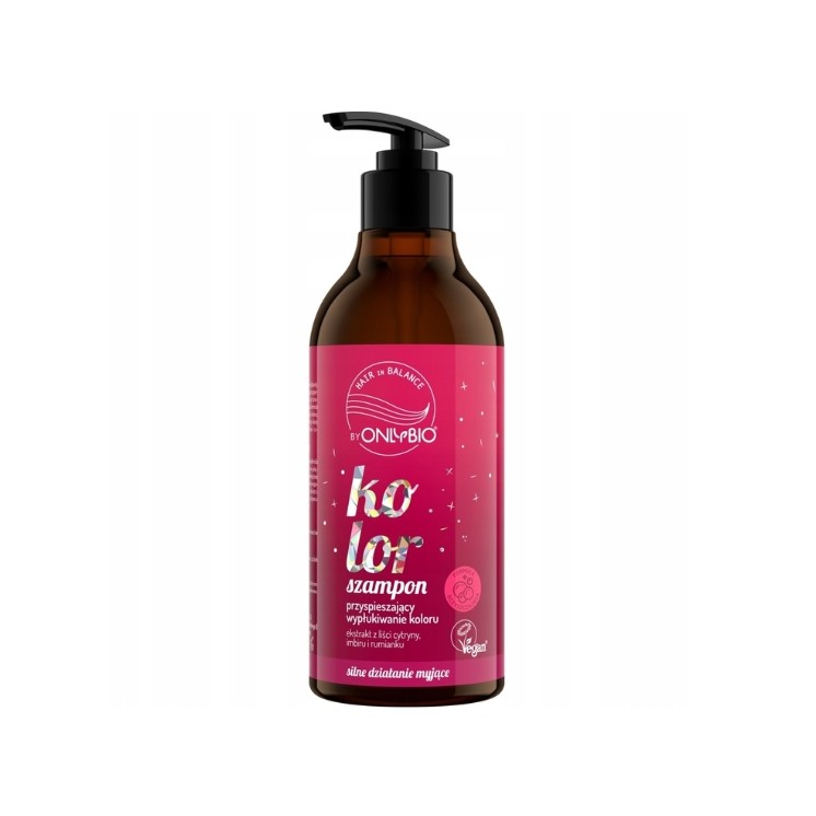 Шампунь ONLYBIO Hair in Balance Color, що прискорює вицвітання кольору 400 мл
