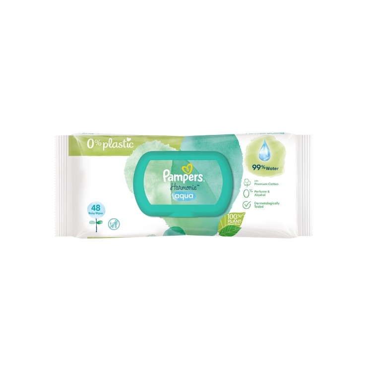 Pampers Harmonia Vochtige doekjes Aqua 48 stuks