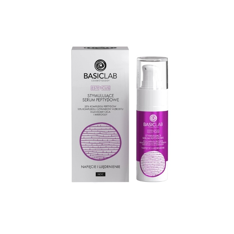 BasicLab Esteticus stimulating Peptide Serum for the face for the night 25% peptide complex