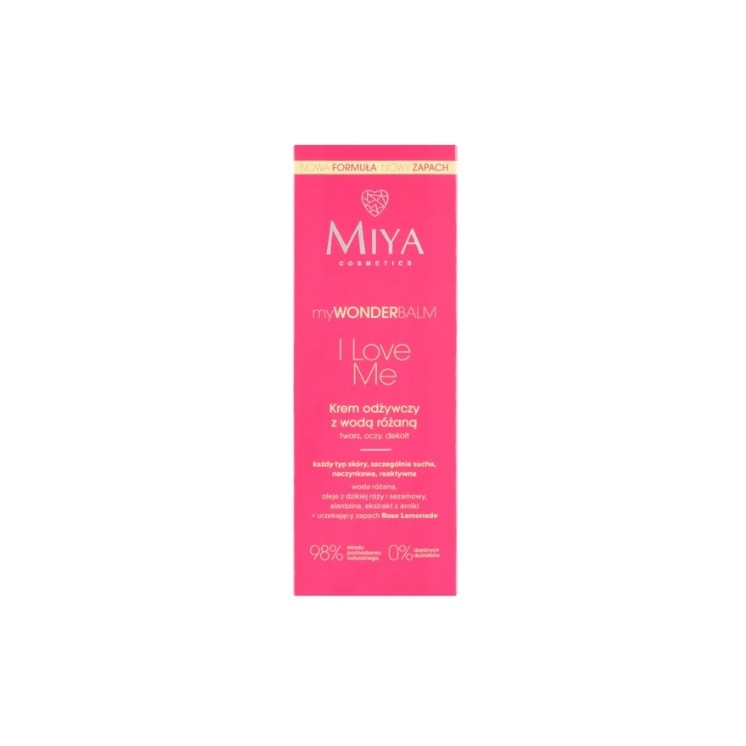 Miya Cosmetics myWONDERbalm Voedende Gezichtscrème met Rozenwater I Love Me 75 ml