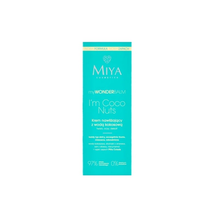 Miya Cosmetics myWONDERbalm hydraterende gezichtscrème met kokoswater I'm Coco Nuts 75 ml
