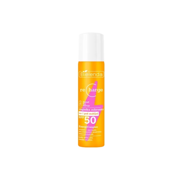 Захисний спрей Bielenda Recharge під макіяж і під ним SPF50 75 мл