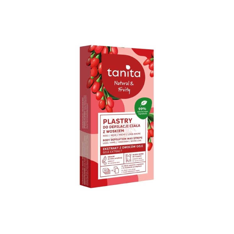 Tanita Natural &Fruity Goji Wax Körper-Enthaarungsstreifen, 12 Stück
