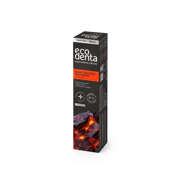 Зубна паста Ecodenta Black Volcanic Whitening з вулканічними мінералами 100 мл