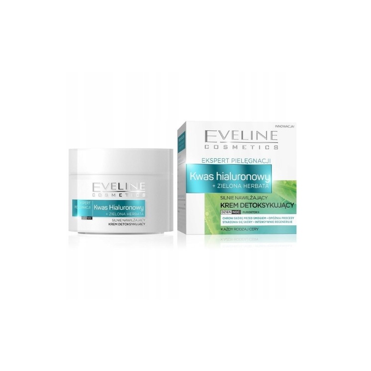 Eveline Intensiv feuchtigkeitsspendende Gesichtscreme Hyaluronsäure + Grüner Tee 50 ml