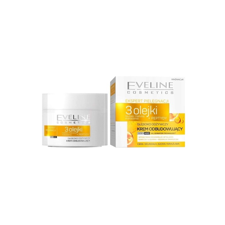 Eveline 3 Öle + Peptide Tiefenpflegende Gesichtscreme 50 ml