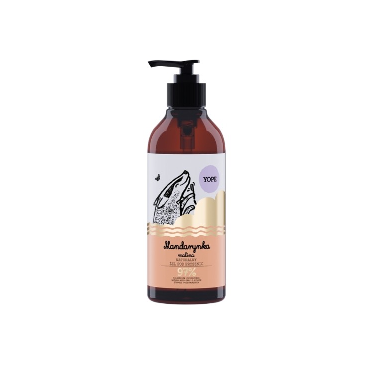 YOPE natuurlijke Mandarijn en Frambozen Douchegel 400 ml