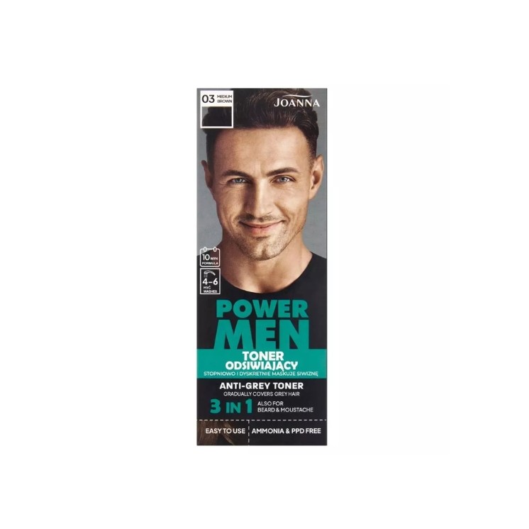 Тонік для волосся Joanna POWER MEN /03/ Medium Brown 80 г