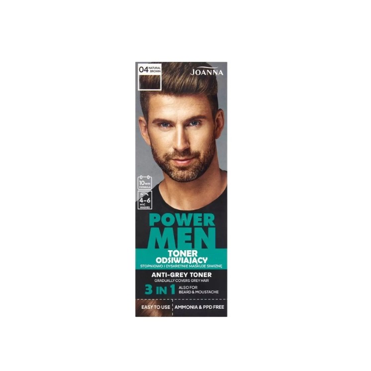 Освіжаючий тонік для чоловіків Joanna POWER MEN /04/ Natural Brown 80 г