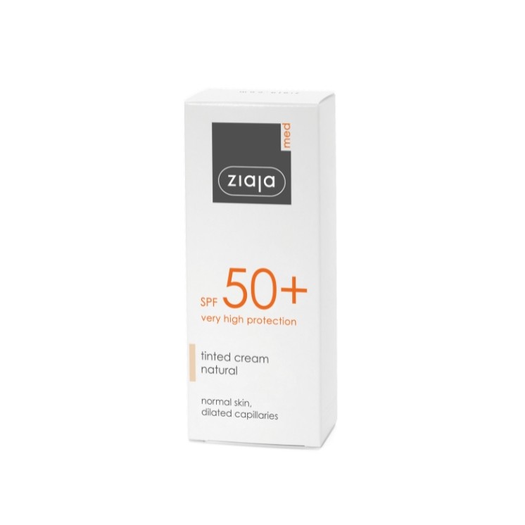 Тонуючий крем для обличчя Ziaja Med захисний, натуральний відтінок SPF50 + 50 мл