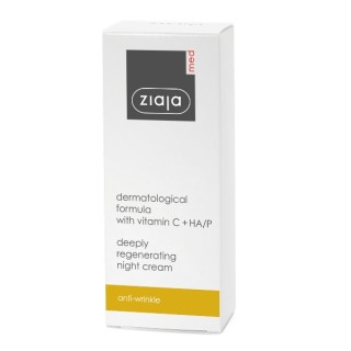 Нічний крем для обличчя Ziaja Med Vitamin C+HA/P Treatment глибоко відновлювальний 50 мл