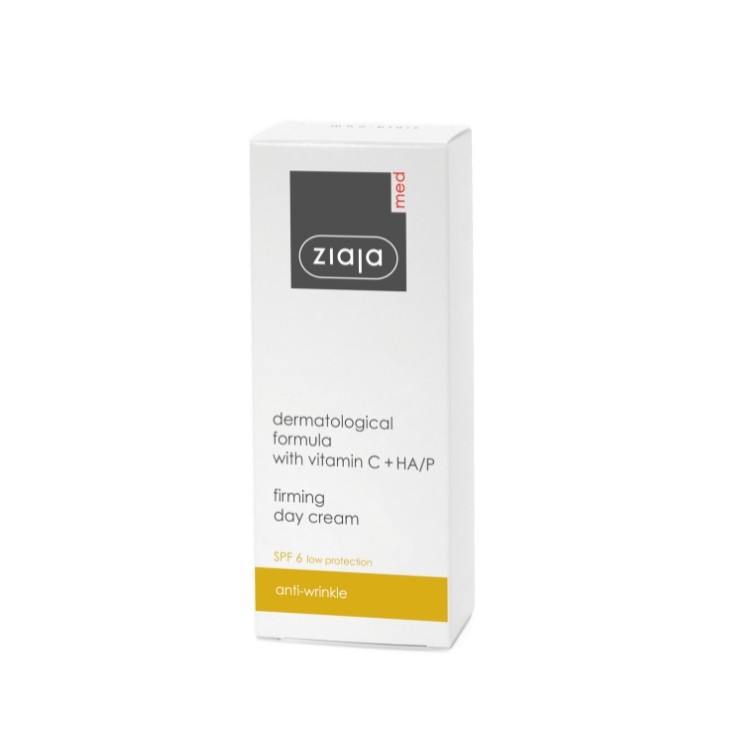 Денний крем для обличчя Ziaja Med Vitamin C+HA/P Treatment для зміцнення шкіри SPF 6 50 мл