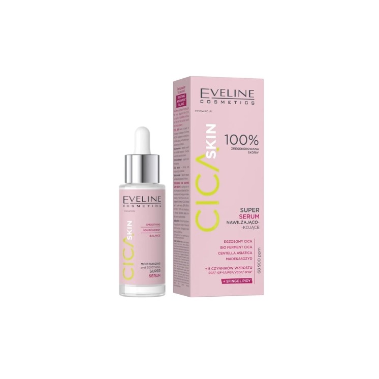 Super та заспокійлива сироватка для обличчя Eveline Cica Skin 30 мл