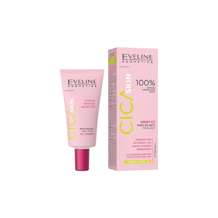 Зволожувальний та тонізуючий CC-крем для обличчя Eveline Cica Skin 30 мл