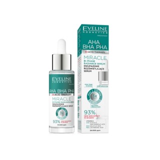 Двофазна освітлююча сироватка для обличчя Eveline 3xAcid AHA BHA PHA Miracle 30 мл