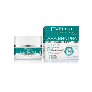 Зволожувальний крем для обличчя Eveline 3xAcid AHA BHA PHA Miracle 50 мл
