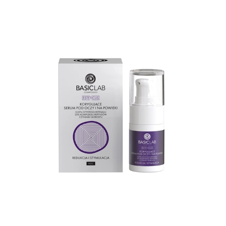 BasicLab Esteticus Corrective Oog- en Ooglidserum met Retinal 0,03 3% voor Nacht 15 ml