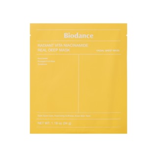 Освітлювальна маска для обличчя Biodance Radiant Vita з ніацинамідом 1 шт. 34 г