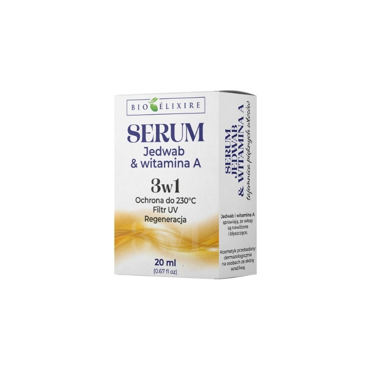 Sérum capillaire BioElixire Soie et Vitamine A Protection UV et Régénération 20 ml