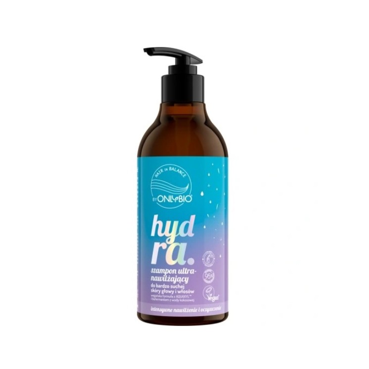 Ультразволожуючий шампунь OnlyBio Hair in Balance Hydra для дуже сухої шкіри голови та волосся 400 мл