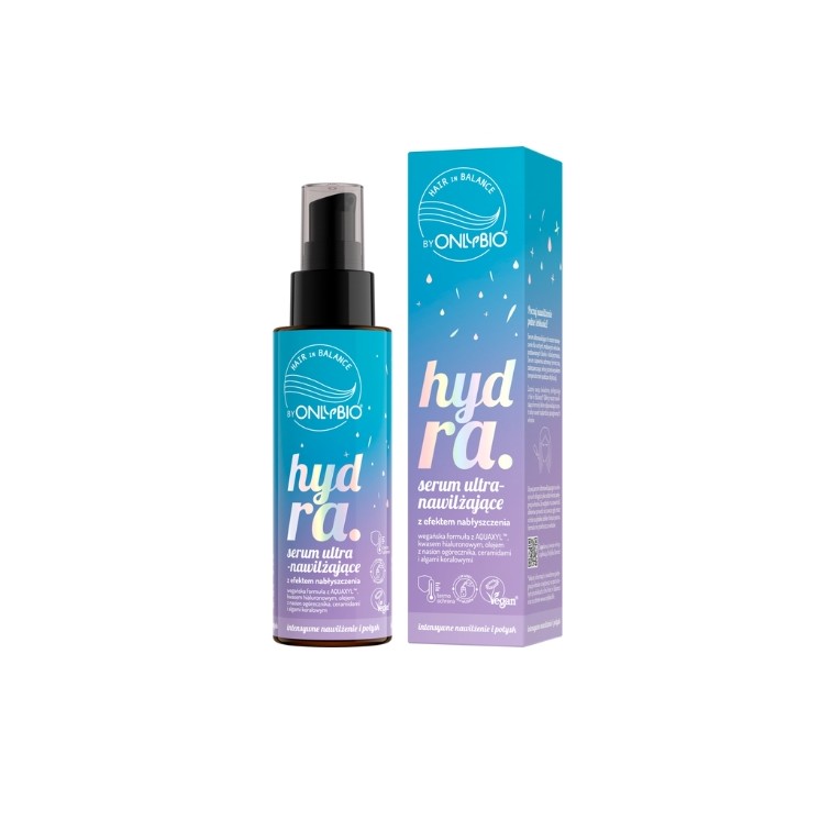 Ультразволожувальна сироватка для волосся OnlyBio Hair in Balance Hydra з освітлюючим ефектом 100 мл