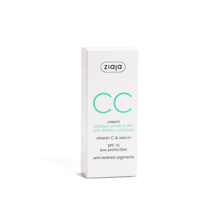 Ziaja CC Calming Face Cream for irritated, sensitive skin with dilated capillaries SPF10 low protection, 50 ml