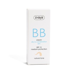 Ziaja BB active Gezichtscrème voor onvolkomenheden voor de vette en gecombineerde huid SPF15 natuurlijke tint 50 ml