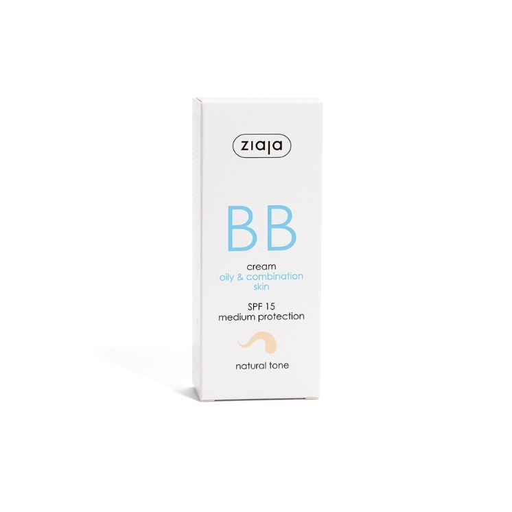Ziaja BB crème active visage anti-imperfections pour peaux grasses et mixtes SPF15 teinte naturelle 50 ml