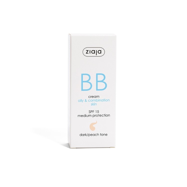 Ziaja BB active Cream for imperfections of oily and combination skin, tanned peach shade, 50 ml
