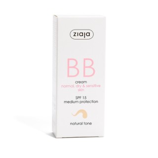 Ziaja BB active Gezichtscrème voor onvolkomenheden voor de normale, droge en gevoelige huid SPF15 natuurlijke tint 50 ml