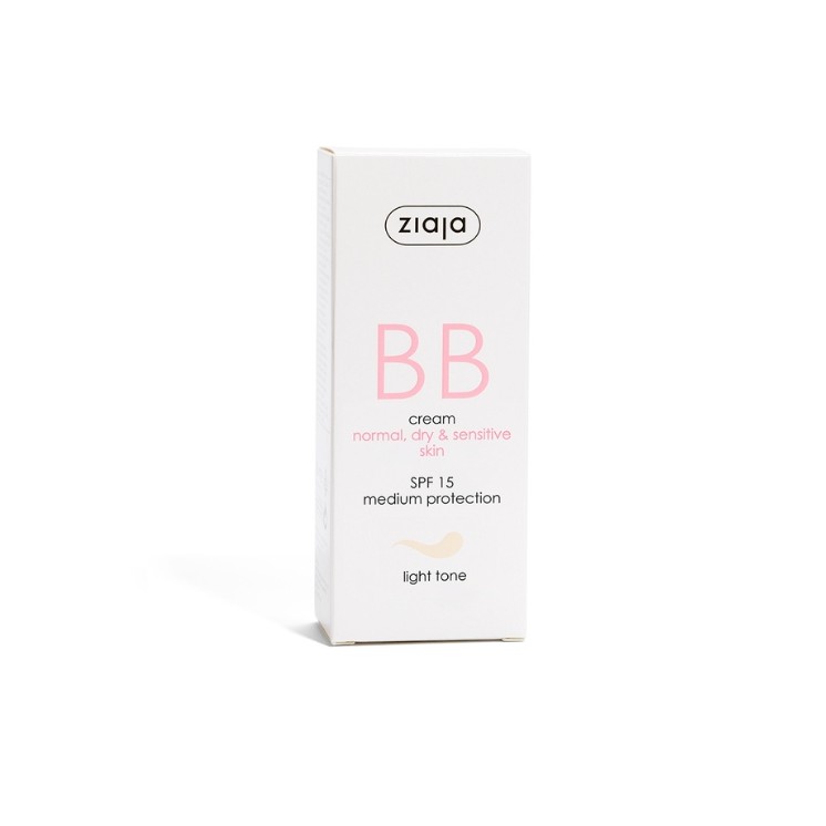 Ziaja BB Active Gezichtscrème voor Onvolkomenheden voor Normale, Droge en Gevoelige Huid SPF15 Lichte Tint 50 ml