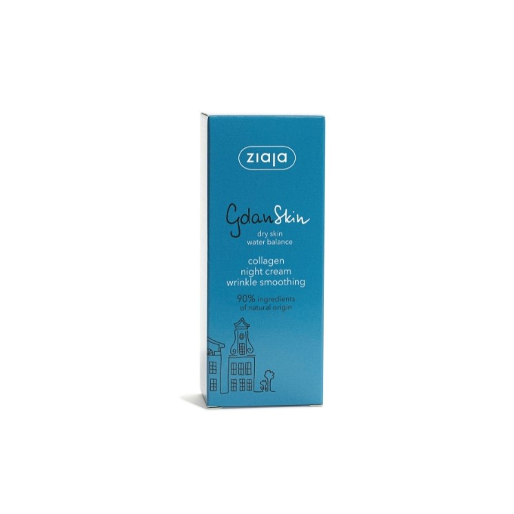 Нічний крем для обличчя Ziaja GdanSkin Collagen для розгладження зморшок 50 мл