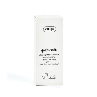 Ziaja Crème Hydratante et Énergisante Ultra anti-age au Lait de Chèvre avec Filtres UVA et UVB SPF15 Protection Moyenne 50 ml