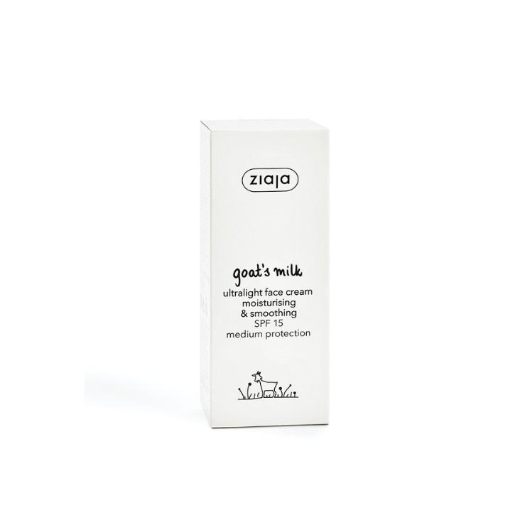 Ziaja Goat Milk Ultralight anti-age Moisturizing and Energizing Cream with UVA and UVB Filters SPF15 Medium Protection 50 ml