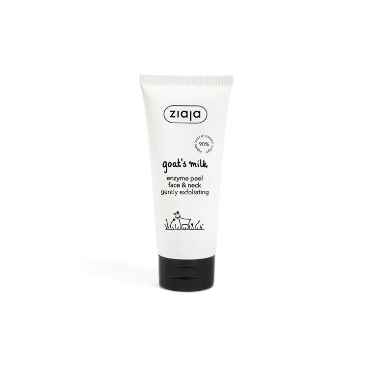 Ензимний Peeling для обличчя та шиї Ziaja з козячим молоком, м'який відлущуючий 75 мл