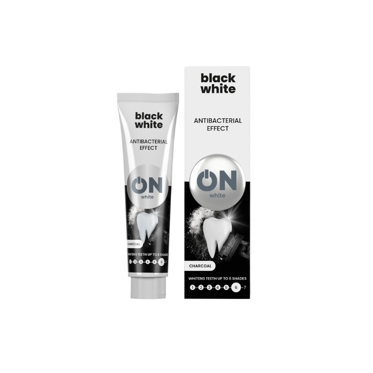 ON WHITE BLACK WHITE Whitening Zahnpasta mit Aktivkohle 75 ml