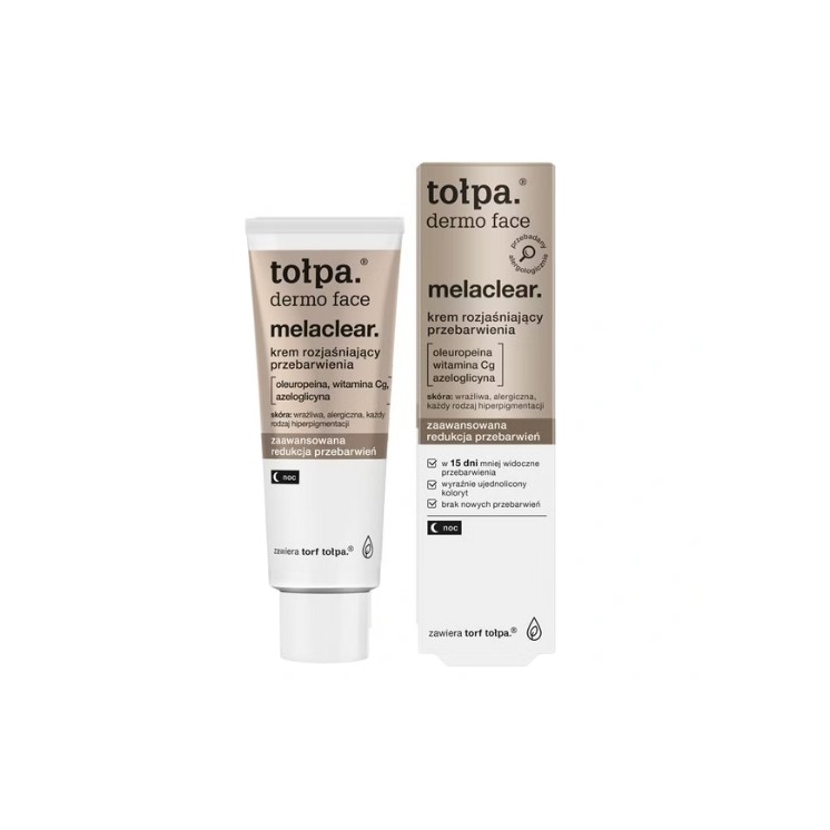 Tołpa Dermo Face Melaclear Crème de Nuit Visage Éclaircissante Décolorations 40 ml