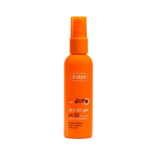Ziaja Sun олійна гель для сухої засмаги, стійка до води та піску, SPF20 захист від UVA + UVB, середній рівень захисту 90 мл