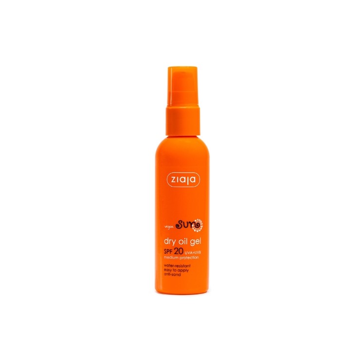 Ziaja Sun Dry Tanning Oil Gel water- en zandbestendig SPF20 UVA + UVB beschermingsmedium 90 ml