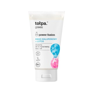 Tołpa Green Power Fusion Gel Nettoyant Visage, Yeux et Lèvres Acide Hyaluronique + Lotus 150 ml