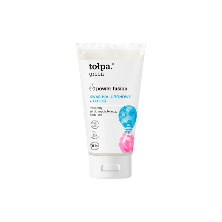 Tołpa Green Power Fusion Gesichts-, Augen- und Lippenreinigungsgel Hyaluronsäure + Lotus 150 ml