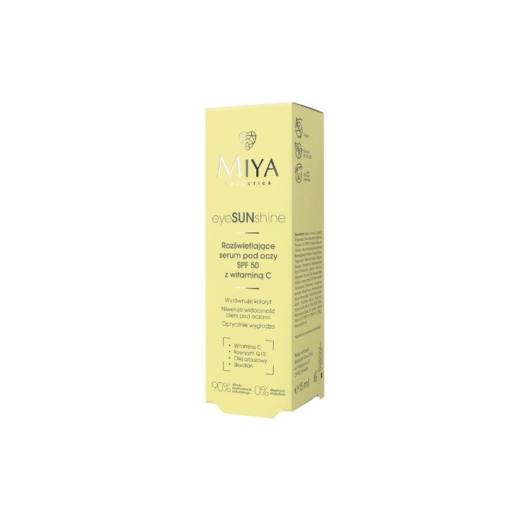 Освітлююча сироватка для шкіри навколо очей Miya Cosmetics eyeSUNshine з вітаміном С SPF50 15 мл