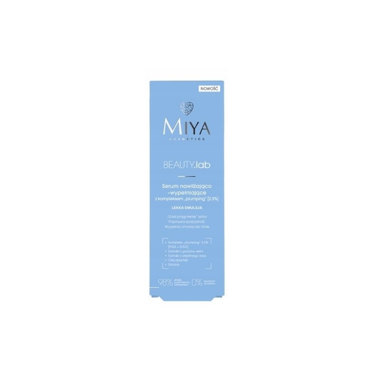 Miya Cosmetics BEAUTY .lab Hydraterend en vullend serum met een " plumping " complex 5 % Lichte emulsie 30 ml