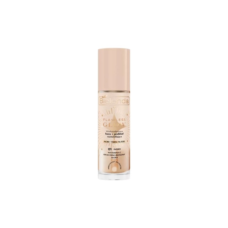 Bielenda FLAWLESS GLOW base illuminatrice multi-usages + fond de teint /01/ Ivory 30 ml