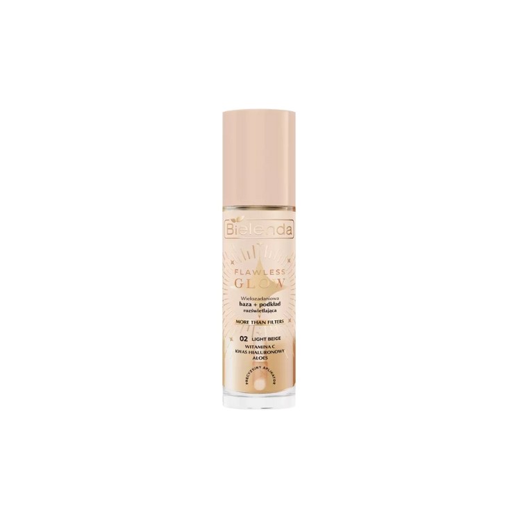Bielenda FLAWLESS GLOW base illuminatrice multi-usages + fond de teint /02/ Beige Light 30 ml
